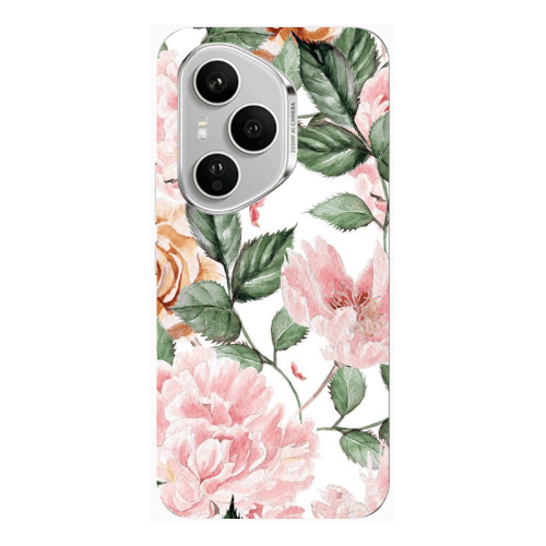 Honor Magic 400 Pro Pink rose and laves Transparent Silicone TPU Θήκη